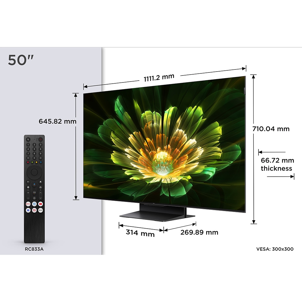 Televizor MiniLed Smart TCL 50C79K, Ultra HD 4K, HDR, 126cm