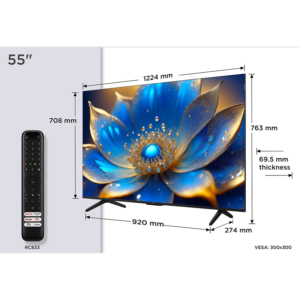 Televizor QLED Smart TCL 55P79K, Ultra HD 4K, HDR, 138cm
