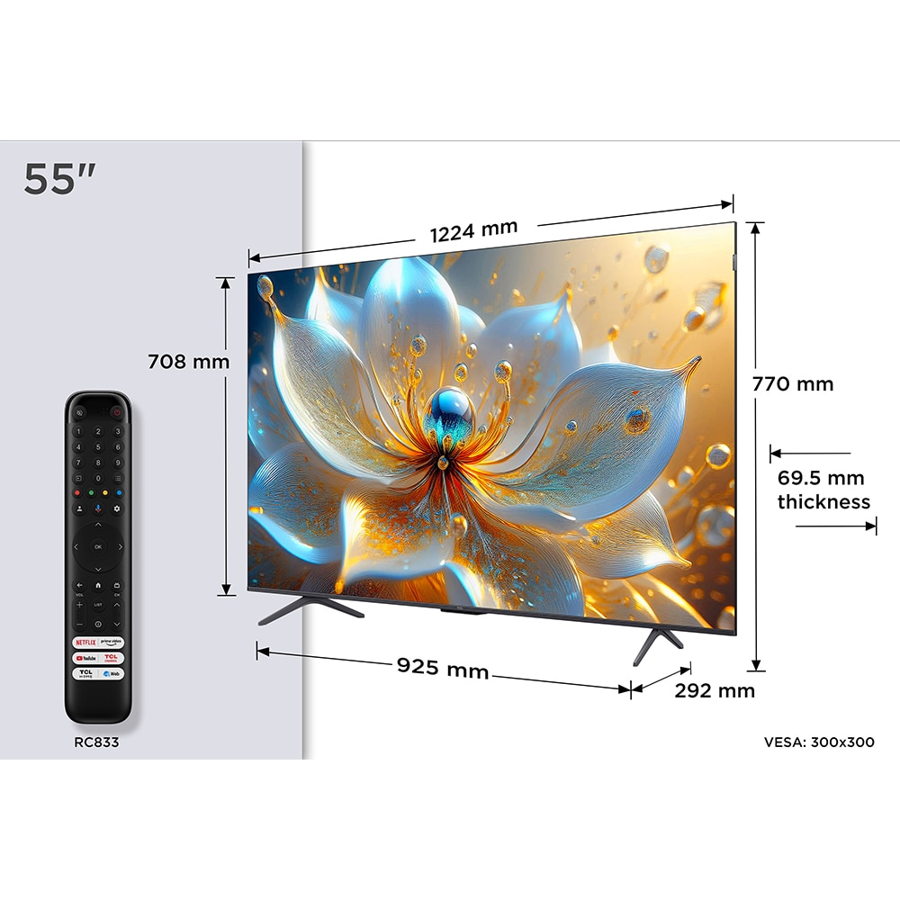 Televizor QLED Smart TCL 55P89K, Ultra HD 4K, HDR, 139cm