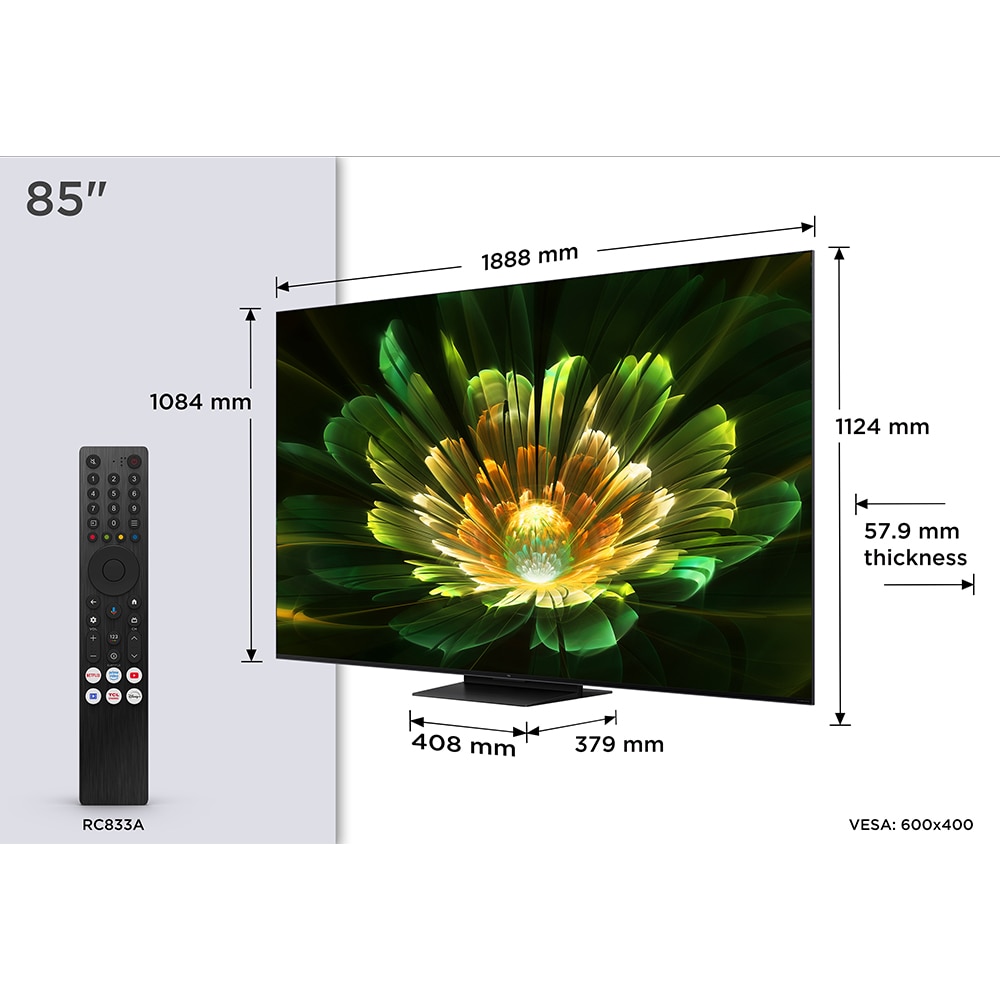 Televizor MiniLed Smart TCL 85C79K, Ultra HD 4K, HDR, 215cm