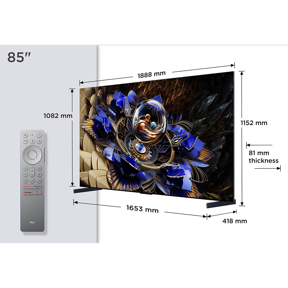 Televizor MiniLed Smart TCL 85X11K, Ultra HD 4K, HDR, 215cm