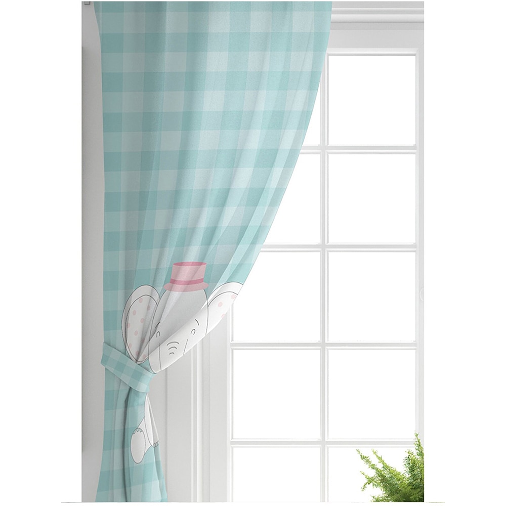 Draperie Mila Home Elephant, rejansa, 140 x 200 cm, semiopac, verde