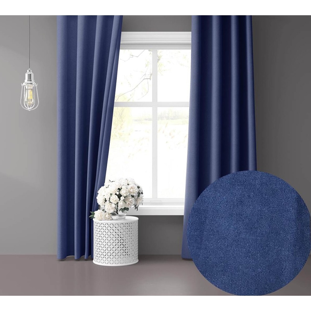 Draperie Minimalist Home World, rejansa, 150 x 260 cm, semiopac, albastru petrol