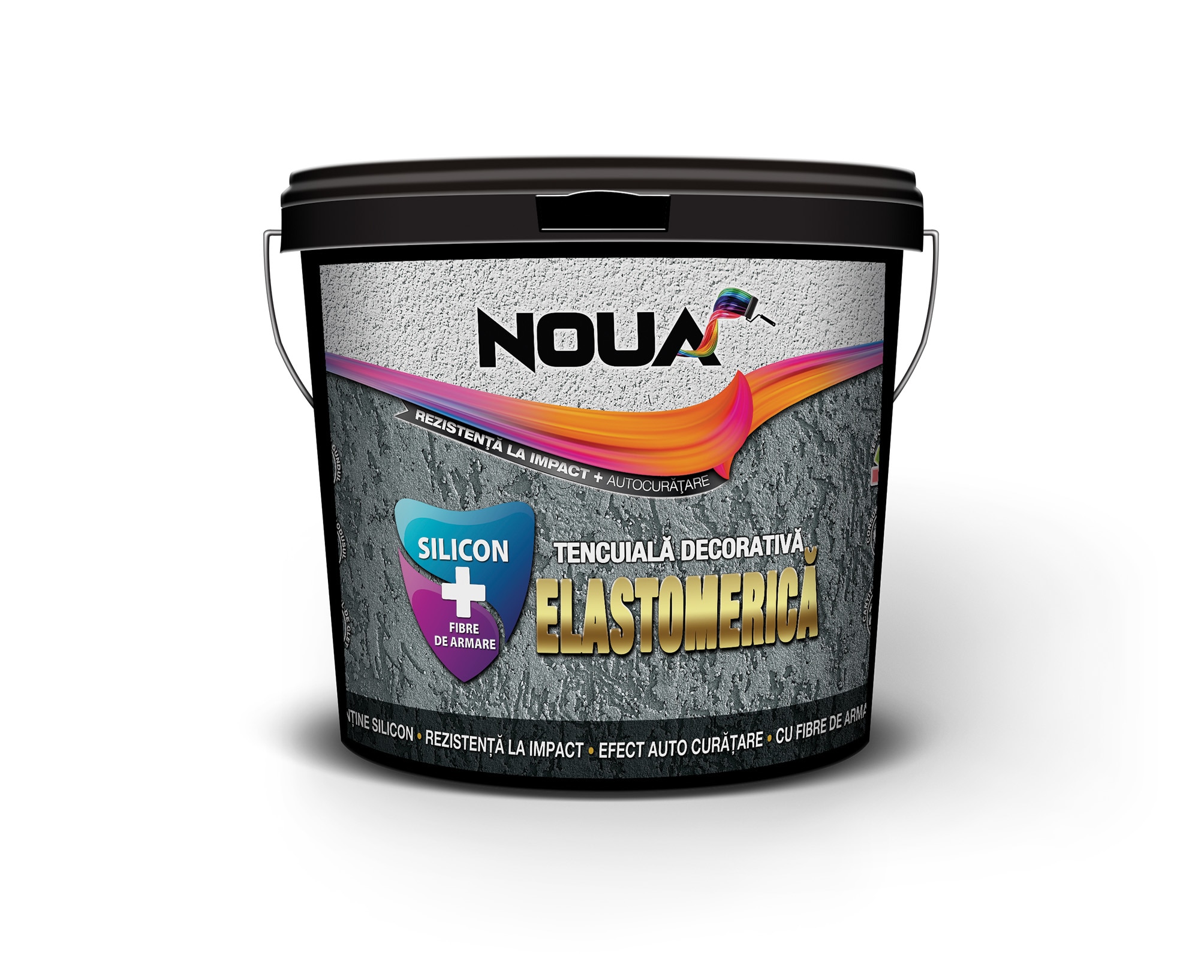 Pachet tencuiala decorativa, alba, striata, 25 kg, 1 + 1  Noua Elastomerica