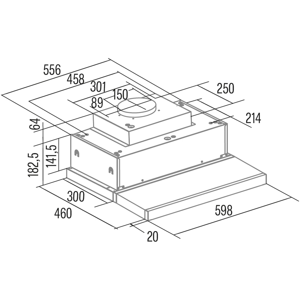 Hota incorporabila telescopica CATA TFH 6830 GBK, 1 motor, 600 m3/h, L 60 cm, negru