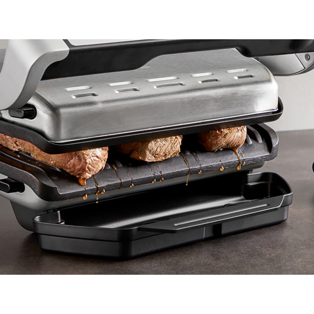 Gratar electric TEFAL OptiGrill+ GC718D10, 2000W, 6 programe automate, argintiu-negru