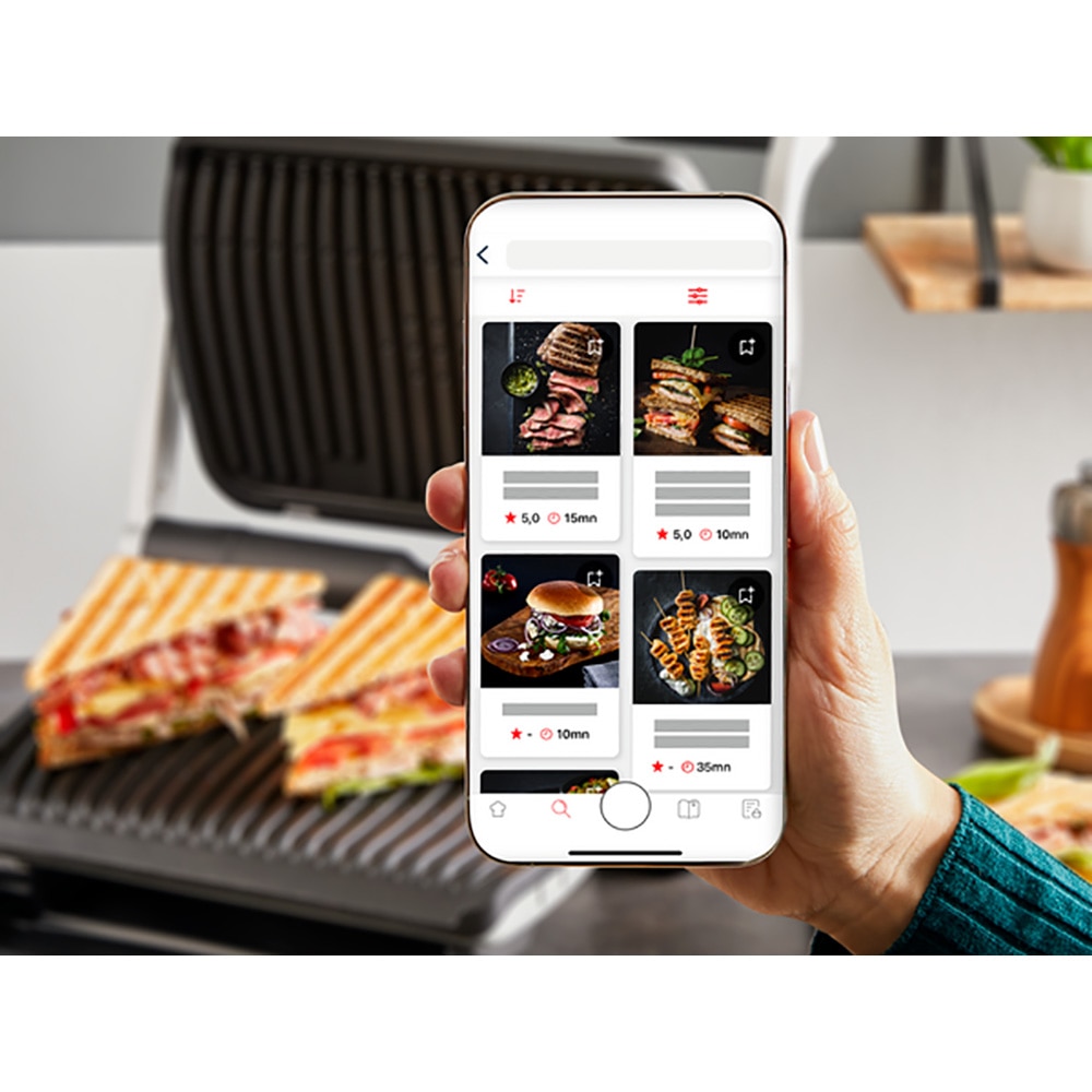 Gratar electric TEFAL OptiGrill+ XL GC728D10, 2000W, 9 programe automate, argintiu-negru