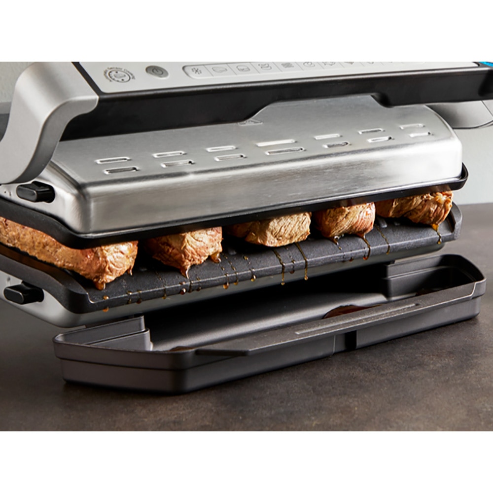 Gratar electric TEFAL OptiGrill+ XL GC728D10, 2000W, 9 programe automate, argintiu-negru