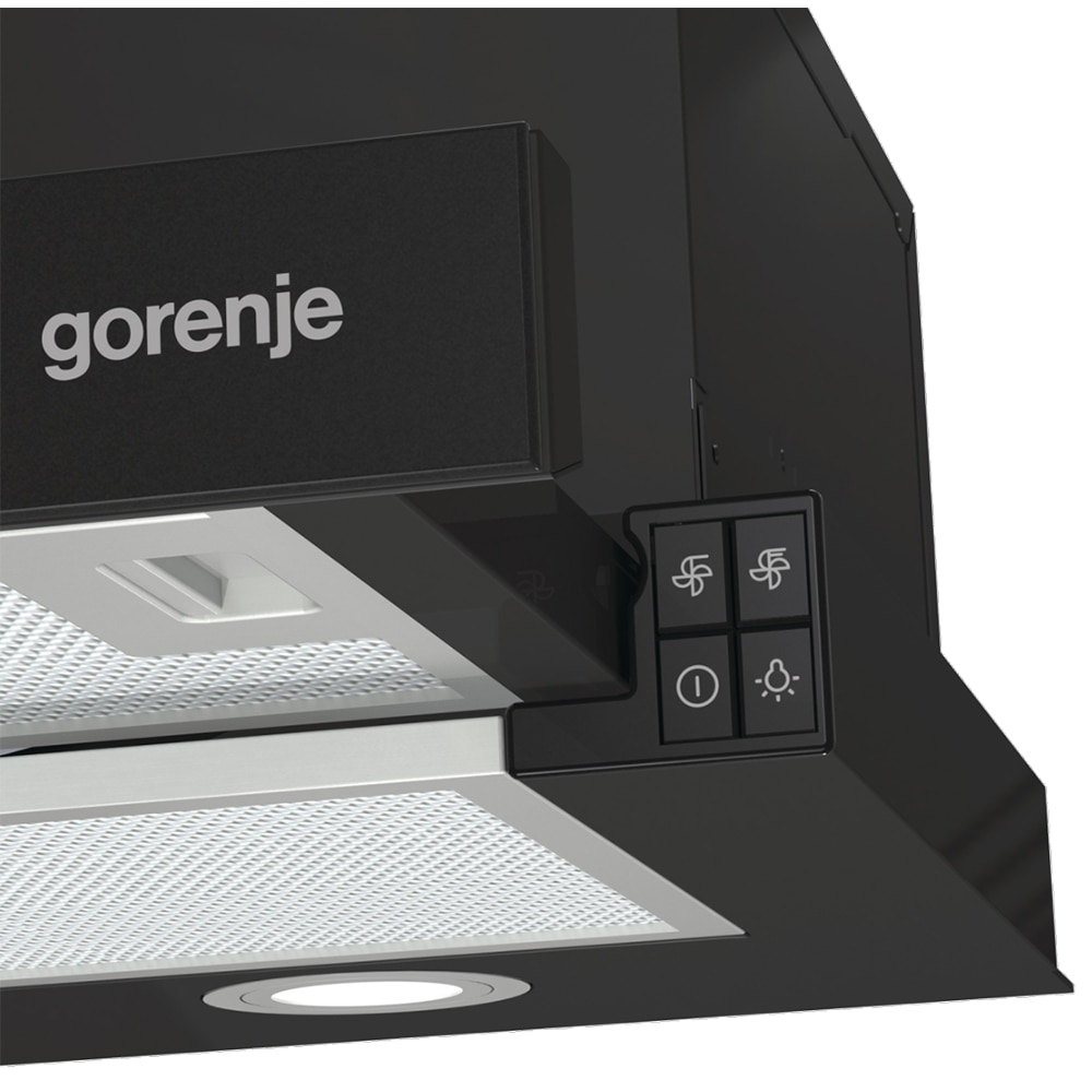 Hota incorporabila telescopica GORENJE TH62E4BG, 1 motor, 450 m3/h, L 60 cm, negru