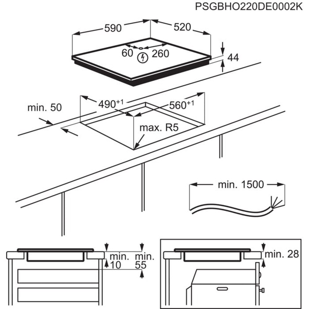 Plita incorporabila AEG TI64IG00FB, Inductie, 4 arzatoare, Touch Control, negru