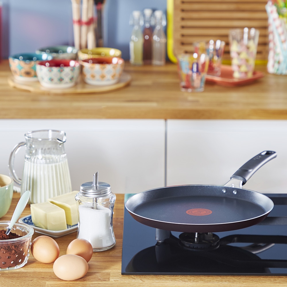 Tigaie clatite TEFAL Simply Clean B5671053, 25cm, aluminiu, Thermo Signal, negru