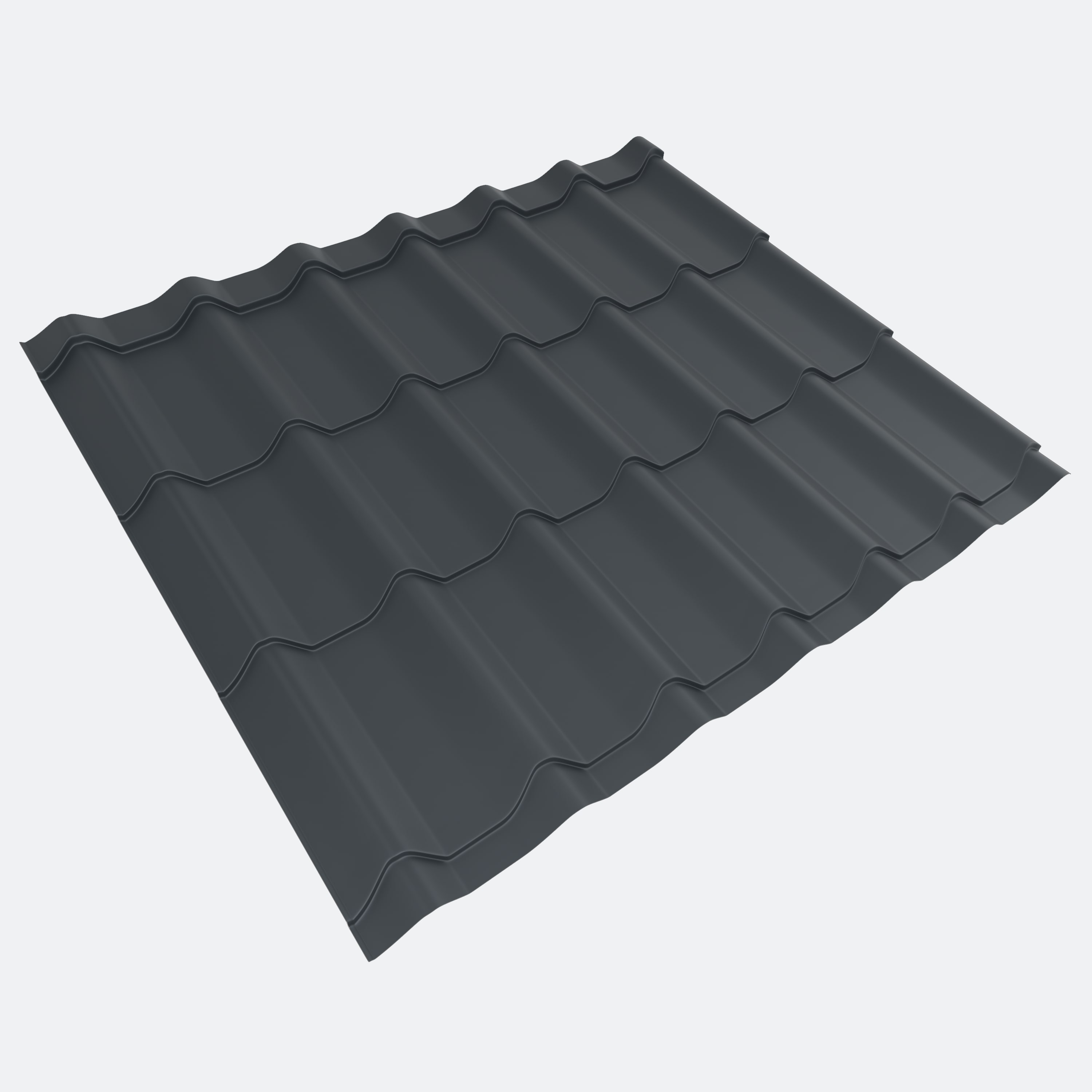 Tigla metalica, Gri, RAL 7016, 0,45 mm x 220 x 120 cm, 2,64 mp  Bravo Structurat