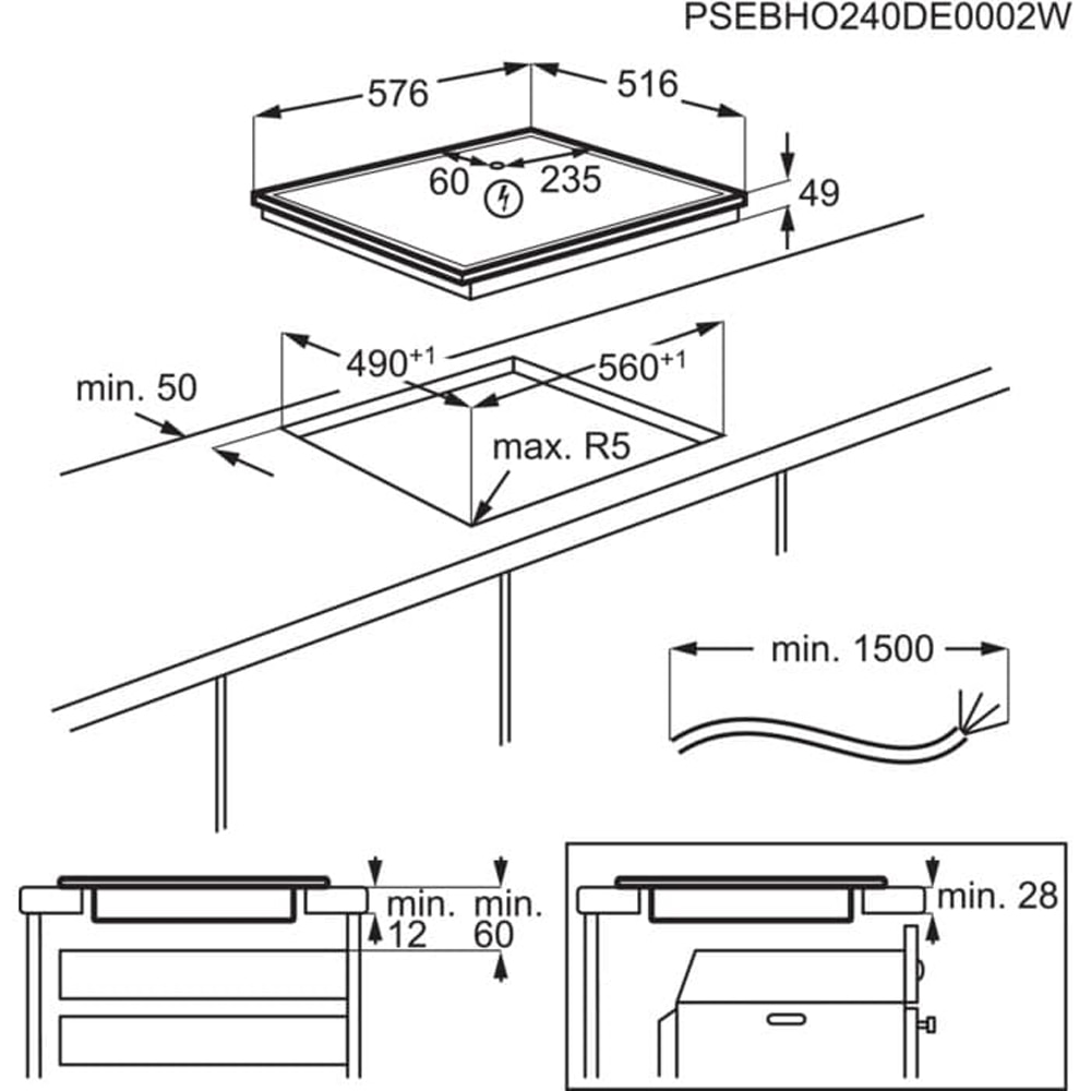 Plita incorporabila AEG TO64IA0FXB, Inductie, 4 arzatoare, Touch Control, negru