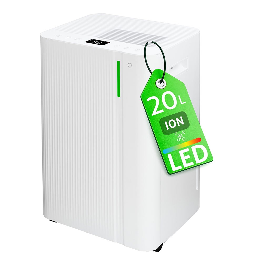 Dezumidificator TURBIONAIRE LEVI 20 ION, 20 l/zi, 280W, rezervor 4.5l, Ionizare, alb