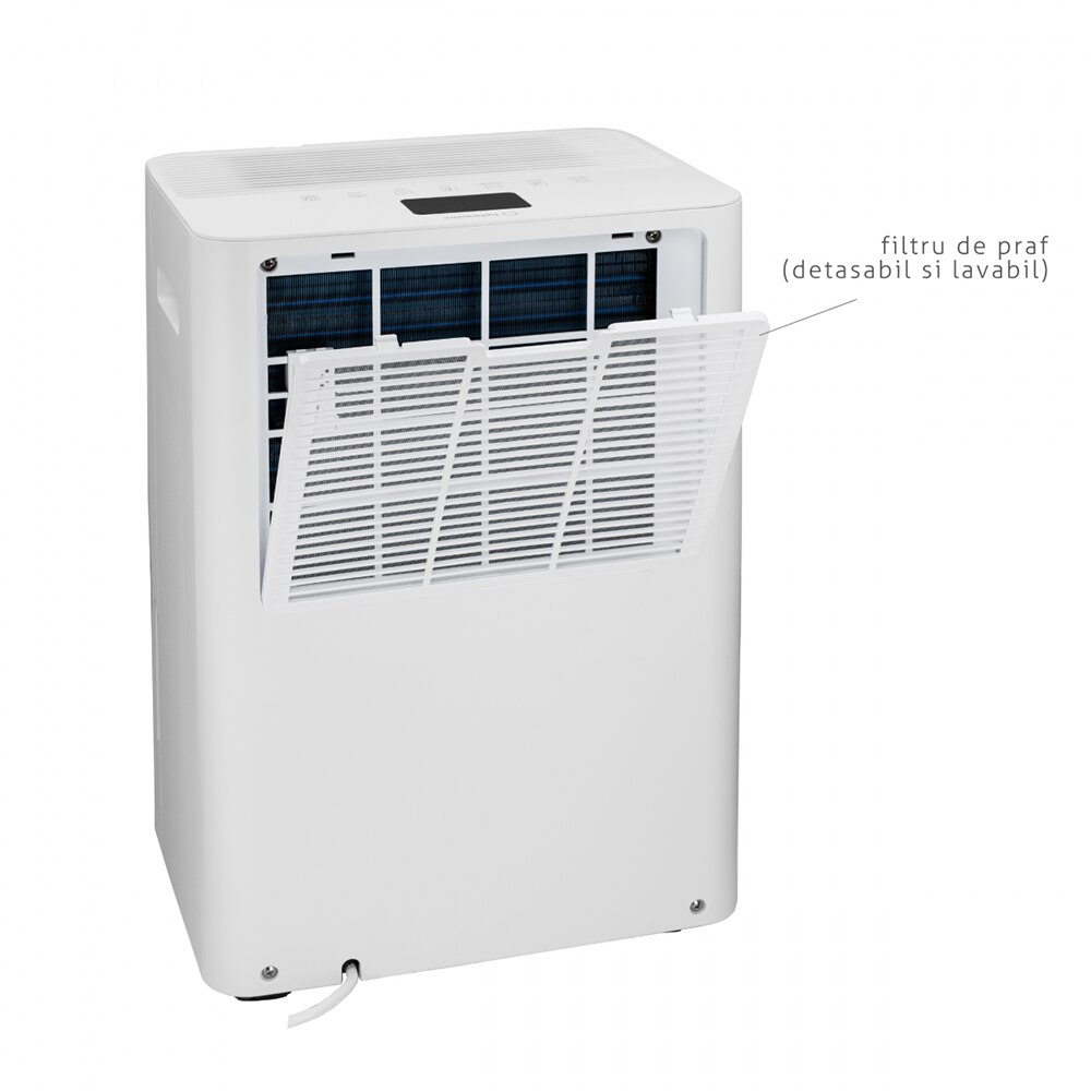 Dezumidificator TURBIONAIRE LEVI 40 ION, 40 l/zi, 610W, Wi-Fi, Ionizare, rezervor 5.3l, alb