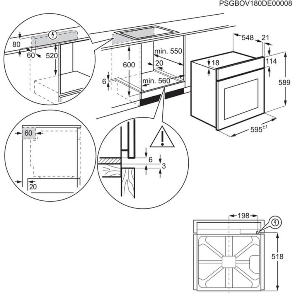 Cuptor incorporabil AEG SurroundCook TU5PB431SB, Electric, Autocuratare pirolitica, 72 l, Clasa A++, Wi-Fi, negru