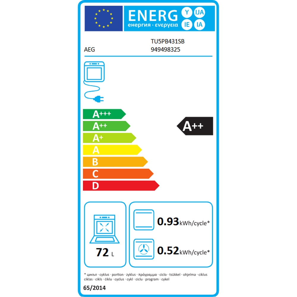 Cuptor incorporabil AEG SurroundCook TU5PB431SB, Electric, Autocuratare pirolitica, 72 l, Clasa A++, Wi-Fi, negru