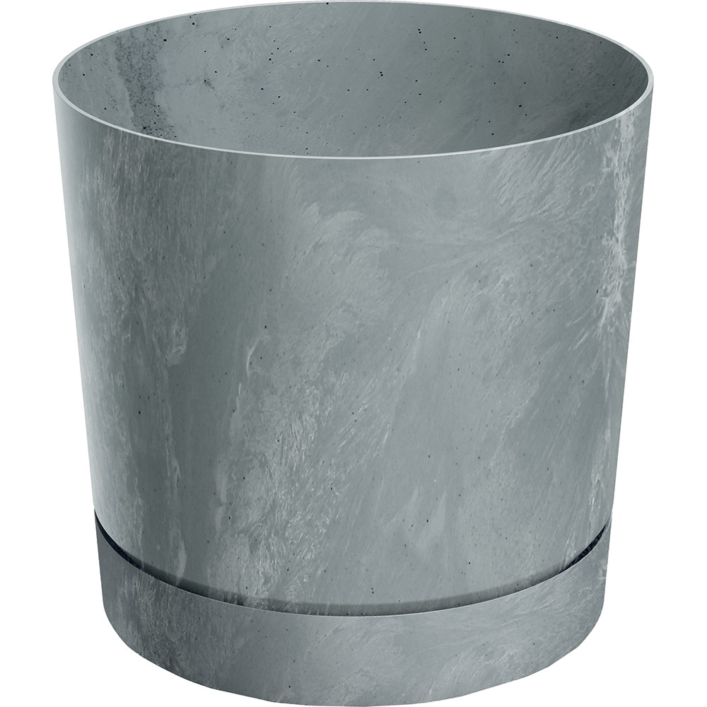 Ghiveci Tubo P PROSPERPLAST, D24 cm, gri efect beton