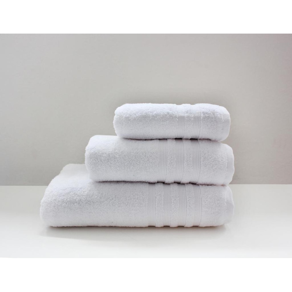 Set 3 prosoape baie MILA HOME Point, 50 x 90 cm, 70 x 140 cm, 100 x 150 cm, bumbac, alb