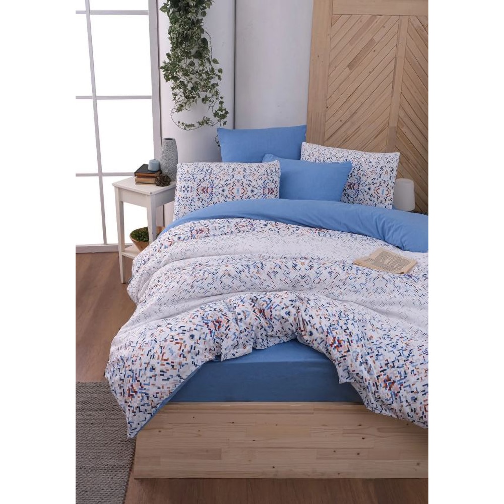 Lenjerie de pat Duo Colors, 2 persoane, 65% bumbac + 35% poliester, 160 x 200 cm, 4 piese