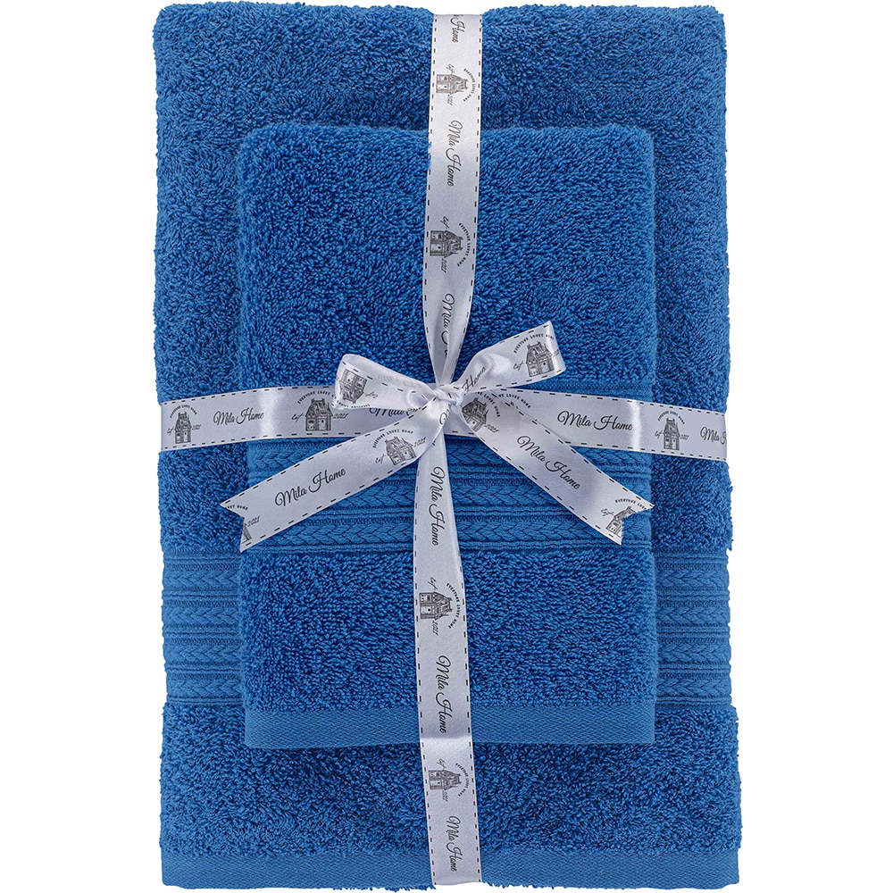 Set 2 prosoape baie MILA HOME Donatella, 70 x 140 cm, 50 x 90 cm, bumbac, navy