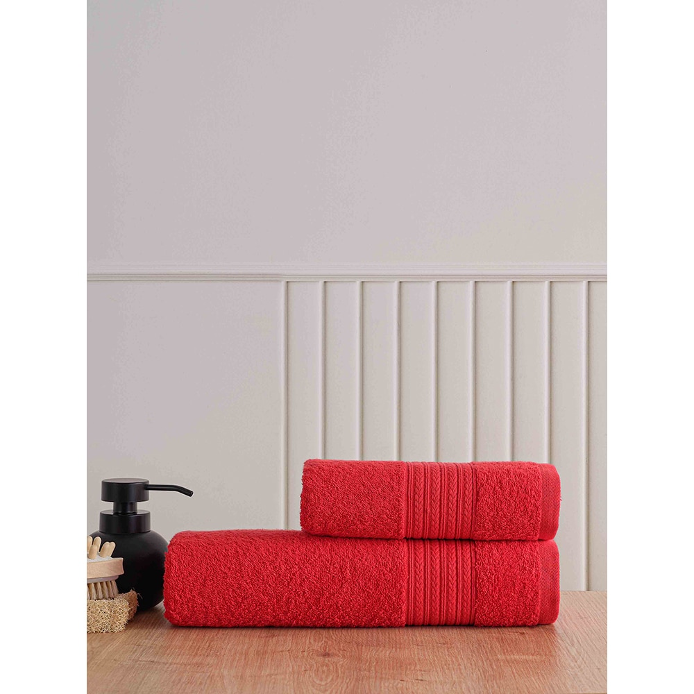 Set 2 prosoape baie MILA HOME Donatella, 70 x 140 cm, 50 x 90 cm, bumbac, rosu