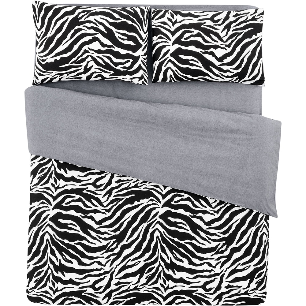 Lenjerie de pat Duo Zebra, 2 persoane, 100% bumbac, 160 x 200 cm, 4 piese