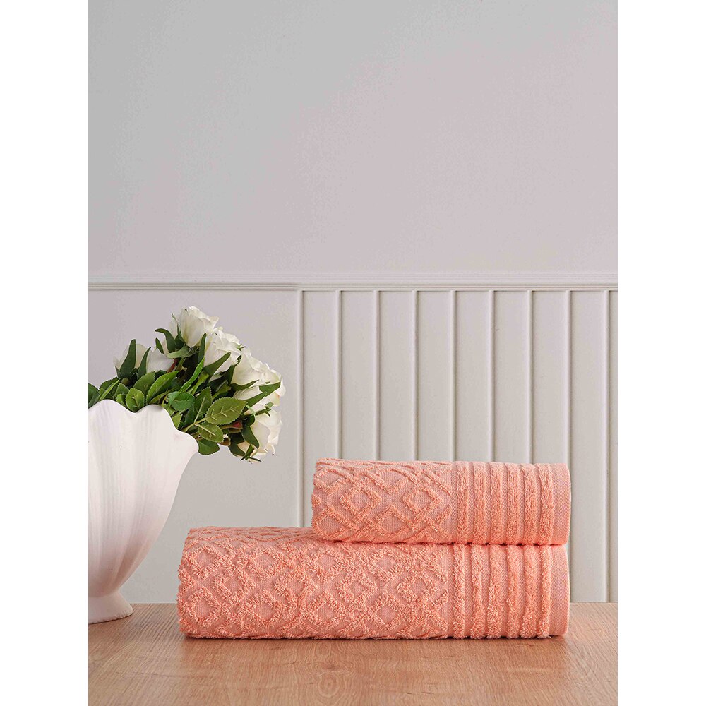 Set 2 prosoape baie MILA HOME Sara, 70 x 140 cm, 50 x 90 cm, bumbac, portocaliu