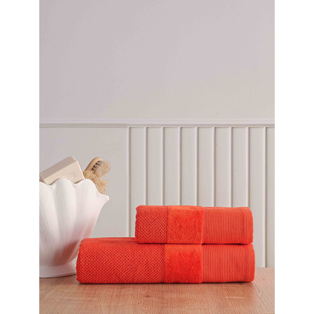 Set 2 prosoape baie MILA HOME Mia, 70 x 140 cm, 50 x 90 cm, bumbac, portocaliu