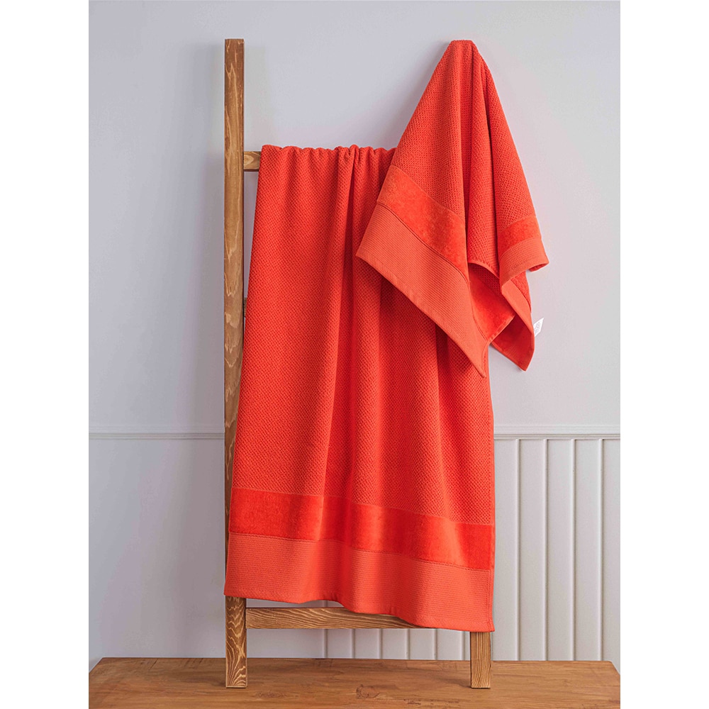 Set 2 prosoape baie MILA HOME Mia, 70 x 140 cm, 50 x 90 cm, bumbac, portocaliu