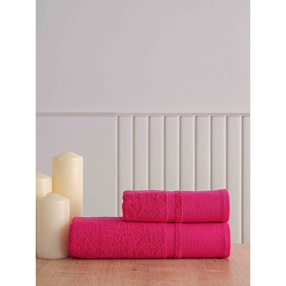 Set 2 prosoape baie MILA HOME Berna, 70 x 140 cm, 50 x 90 cm, bumbac, roz