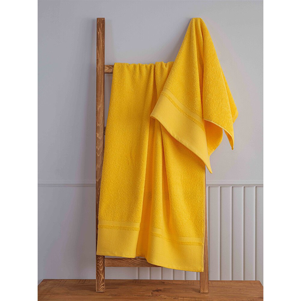 Set 2 prosoape baie MILA HOME Berna, 70 x 140 cm, 50 x 90 cm, bumbac, galben