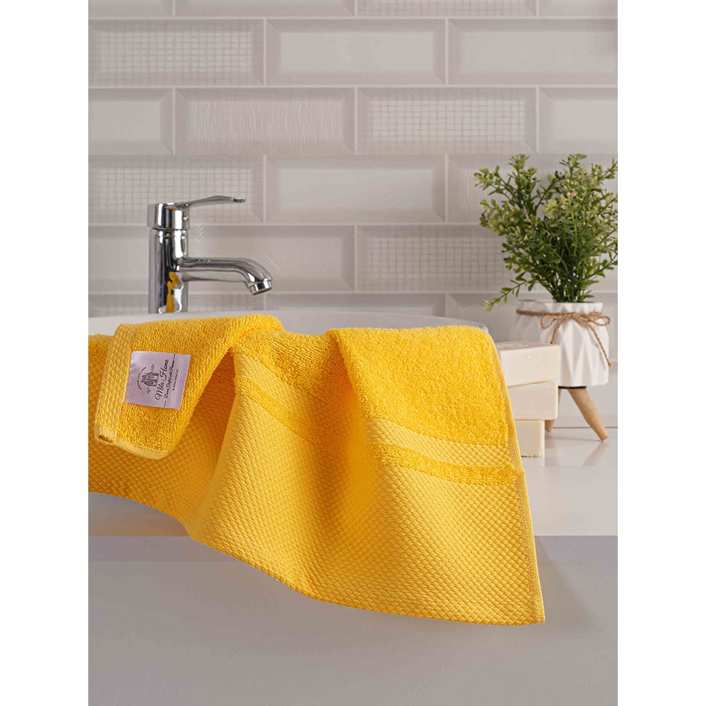 Set 2 prosoape baie MILA HOME Berna, 70 x 140 cm, 50 x 90 cm, bumbac, galben