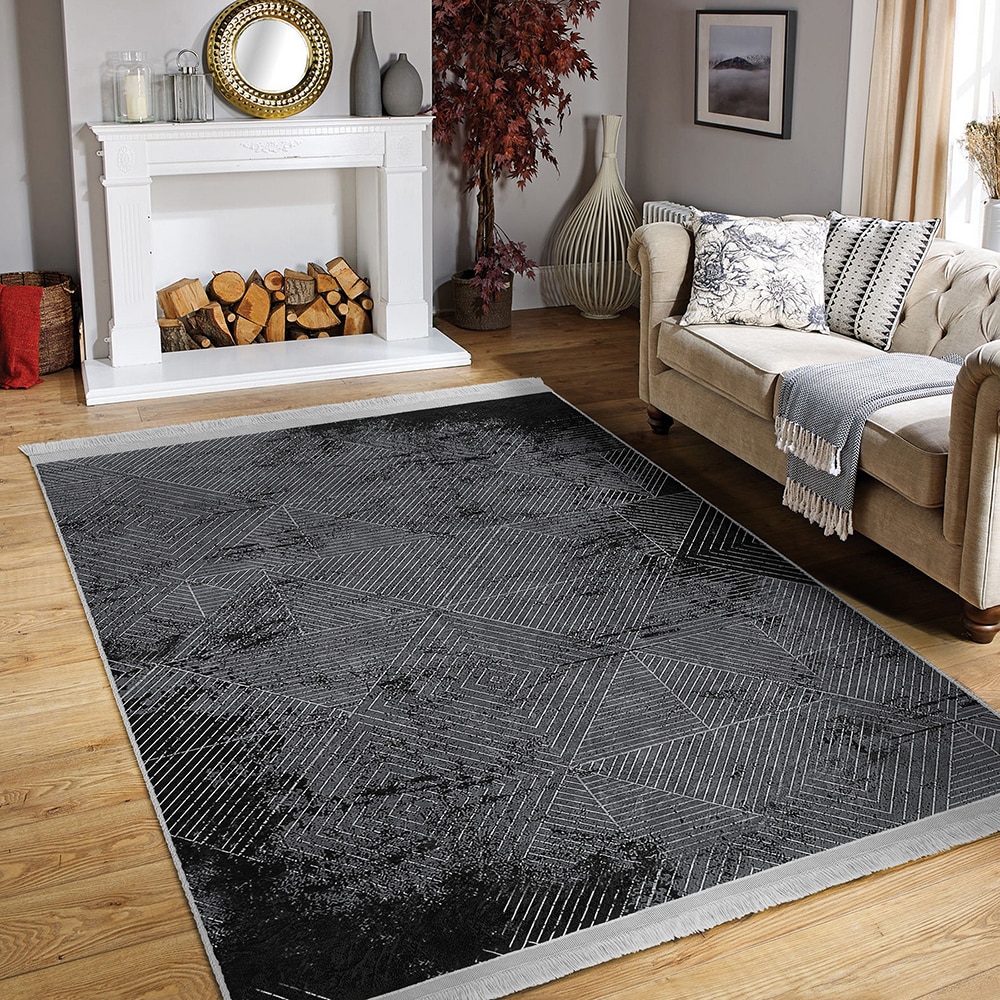 Covor living / dormitor Unique Velvet, 80 x 150 cm, poliester, gri