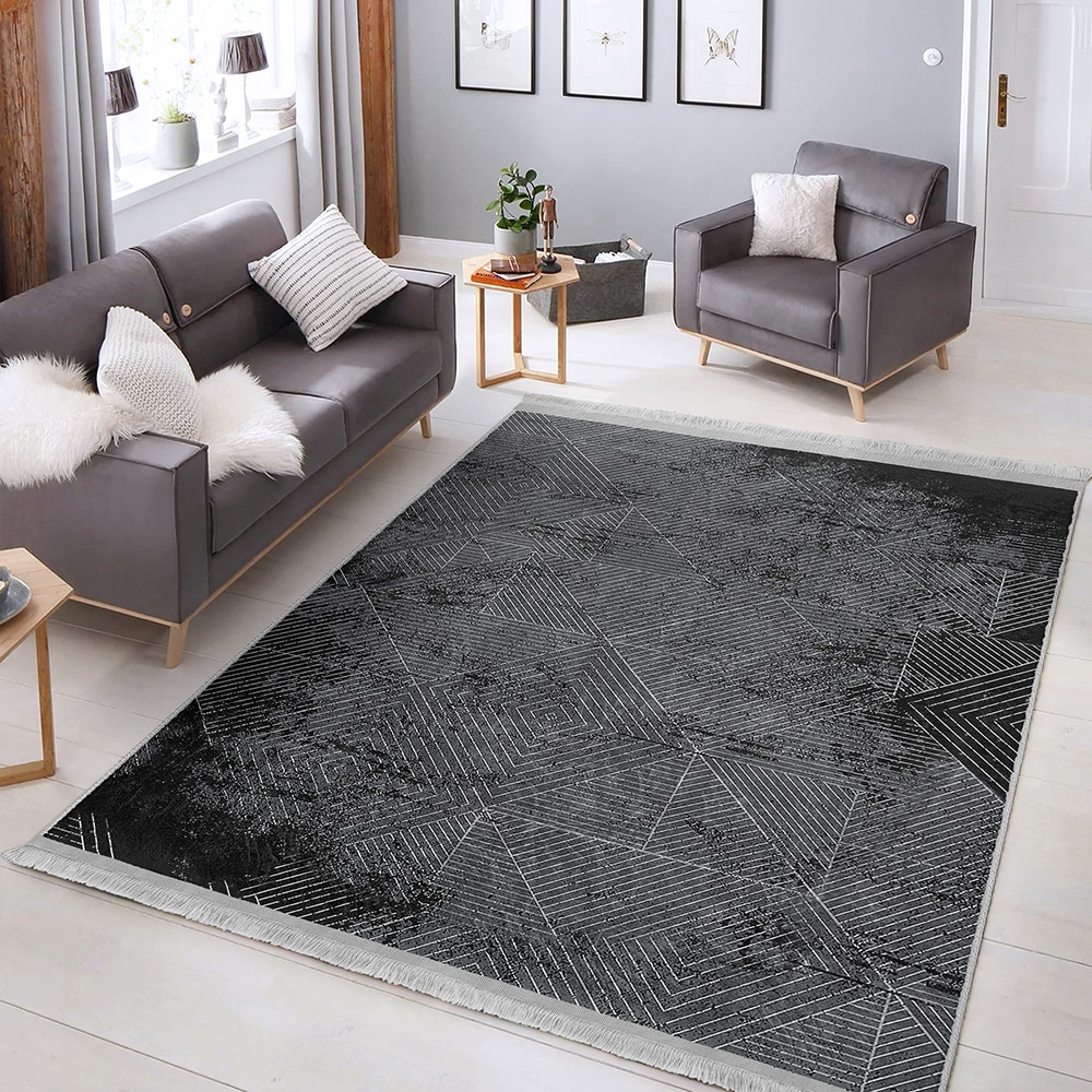 Covor living / dormitor Unique Velvet, 80 x 150 cm, poliester, gri