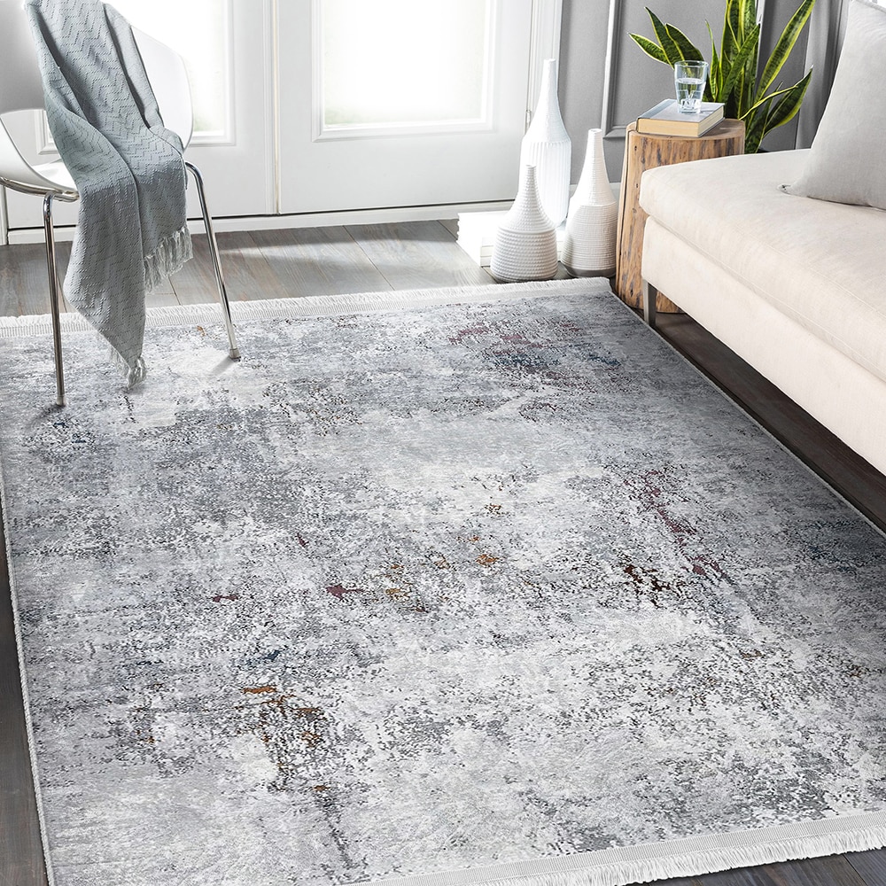 Covor living / dormitor Unique Abstract, 120 x 180 cm, poliester, gri