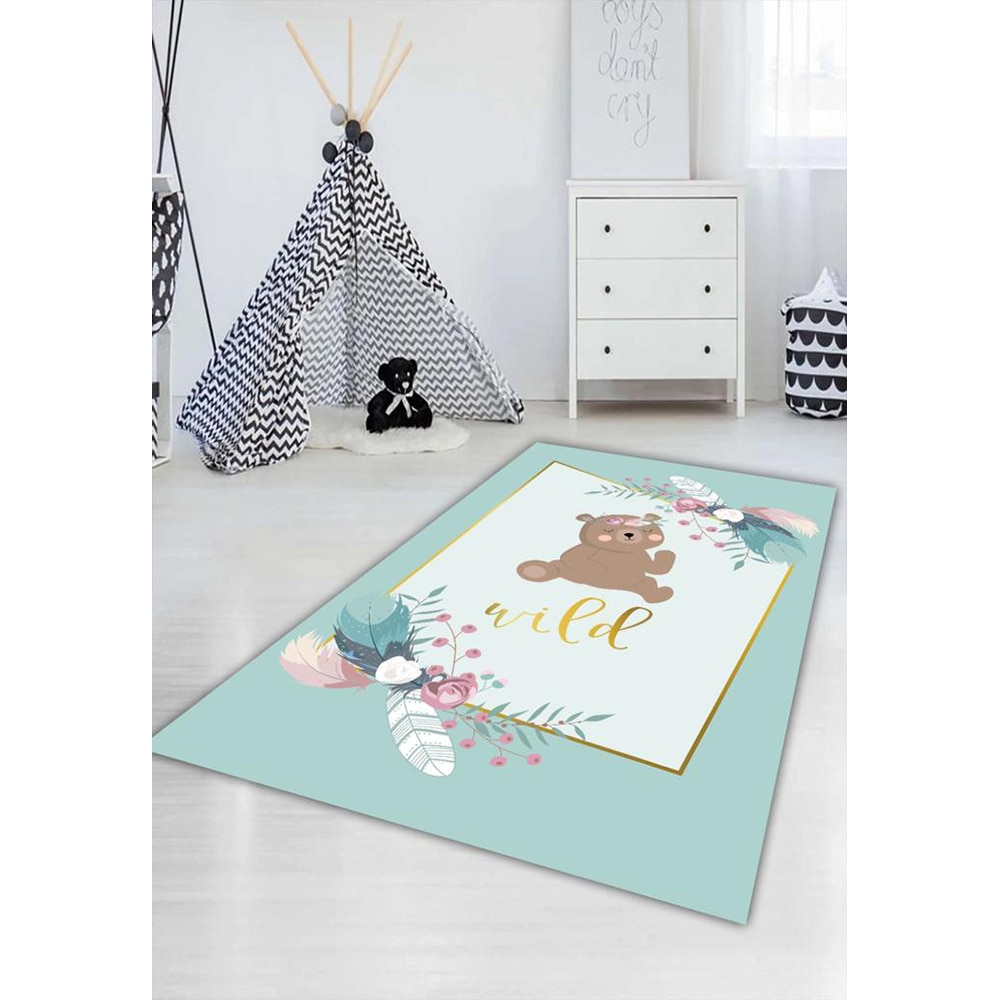 Covor copii Collection Kids Wilde, 80 x 200 cm, poliester, verde