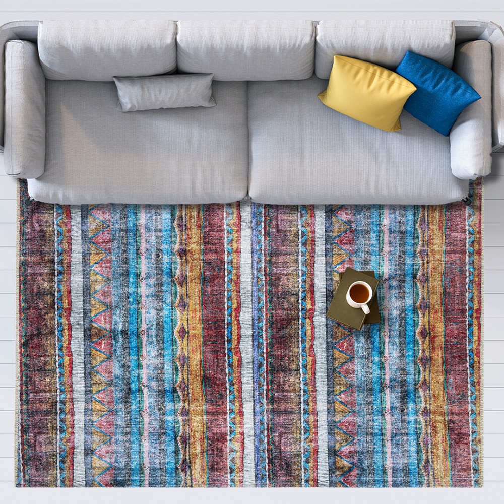 Covor living / dormitor Heybe 1, 120 x 180 cm, bumbac, multicolor
