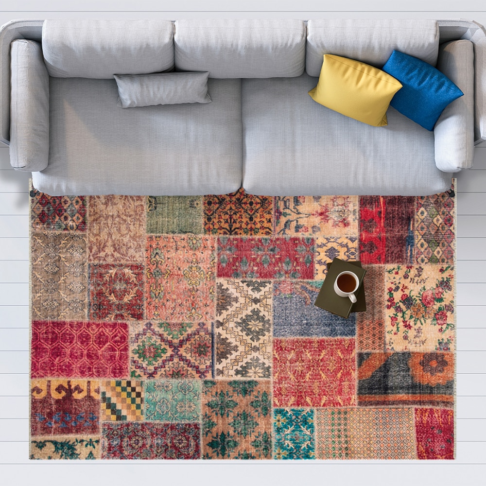 Covor living / dormitor Heybe 2, 80 x 300 cm, bumbac, multicolor