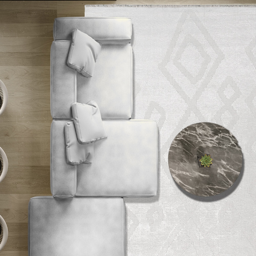 Covor living / dormitor Leo, 100 x 200 cm, bumbac, gri