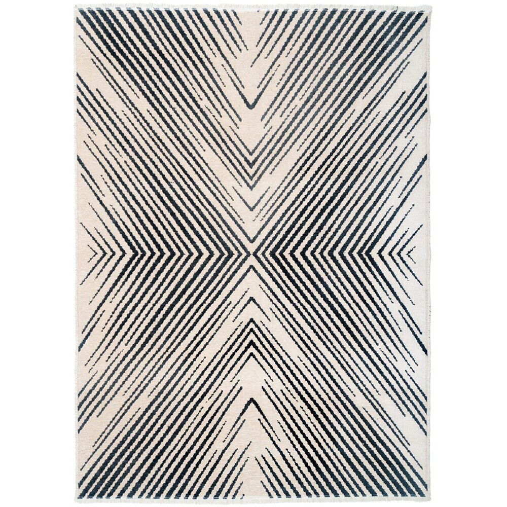 Covor living / dormitor Cosmos, 80 x 150 cm, bumbac, alb-negru