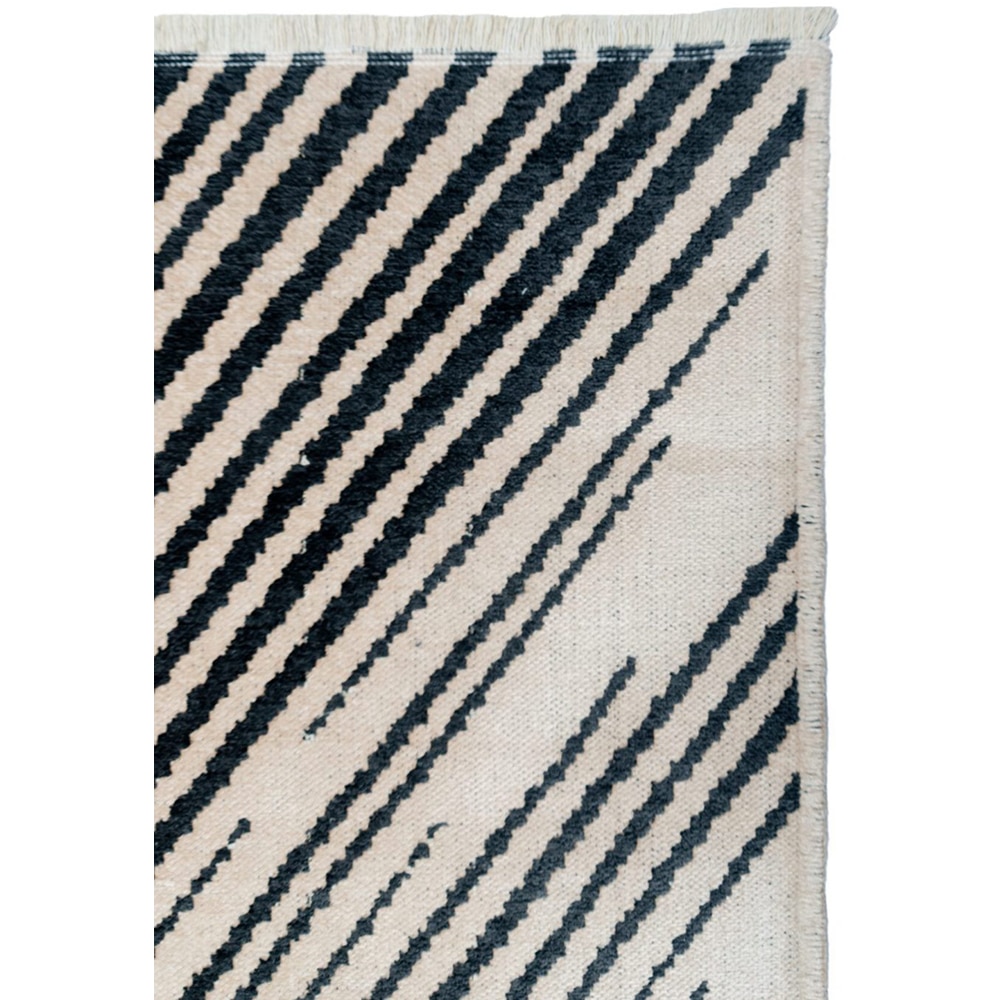 Covor living / dormitor Cosmos, 80 x 150 cm, bumbac, alb-negru