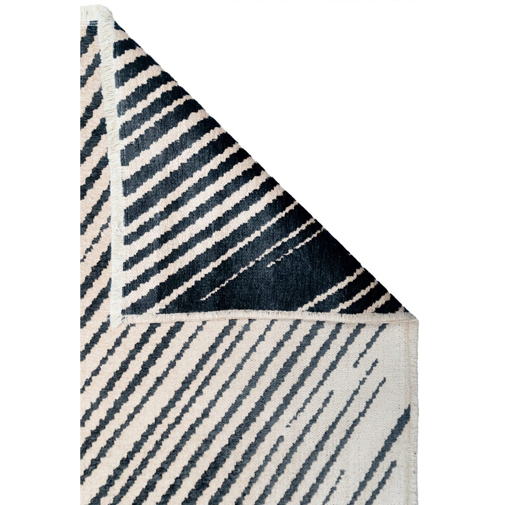 Covor living / dormitor Cosmos, 80 x 150 cm, bumbac, alb-negru