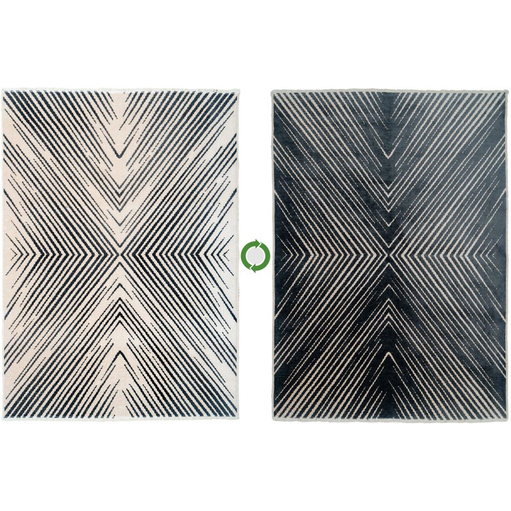 Covor living / dormitor Cosmos, 80 x 150 cm, bumbac, alb-negru