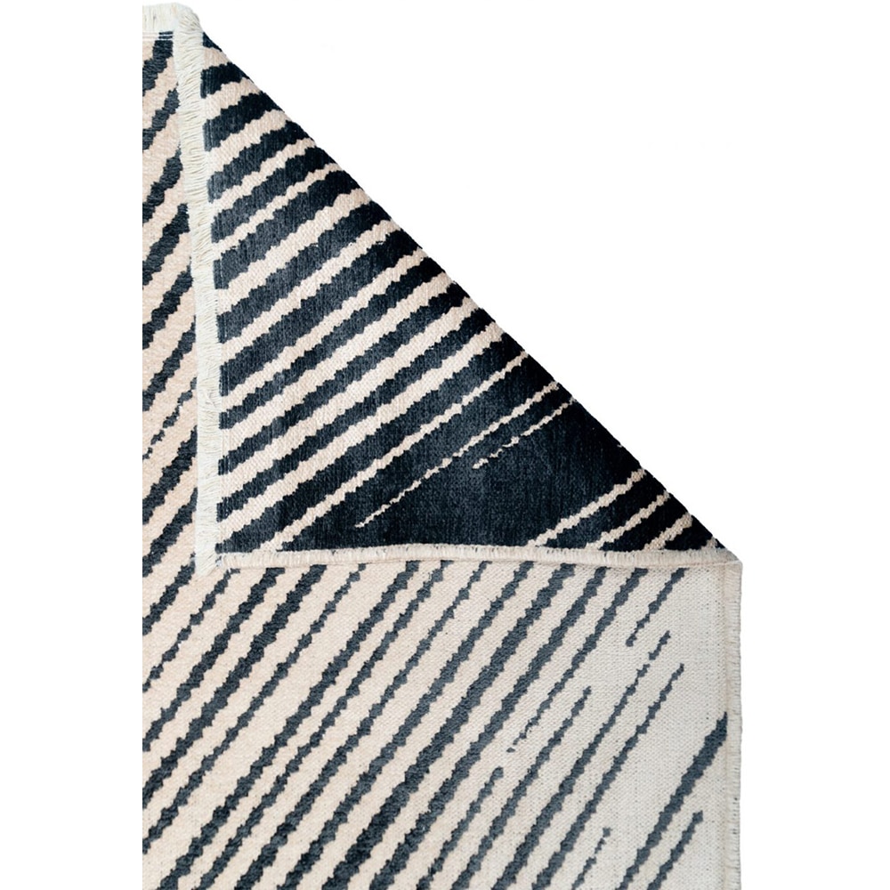 Covor living / dormitor Cosmos, 100 x 200 cm, bumbac, alb-negru