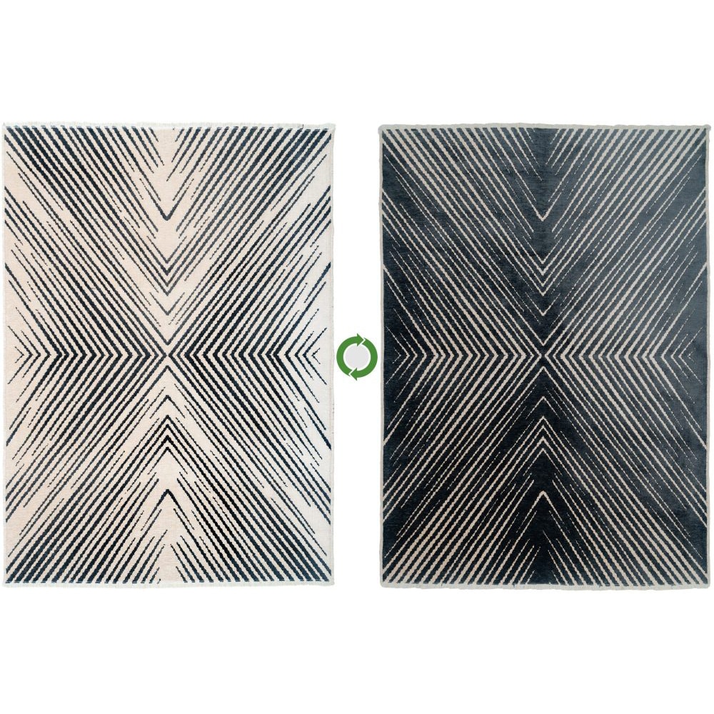 Covor living / dormitor Cosmos, 100 x 200 cm, bumbac, alb-negru