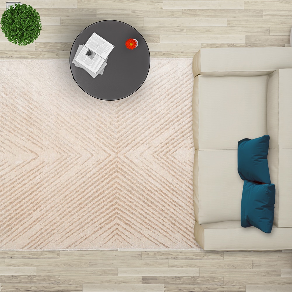 Covor living / dormitor Cosmos, 100 x 200 cm, bumbac, bej