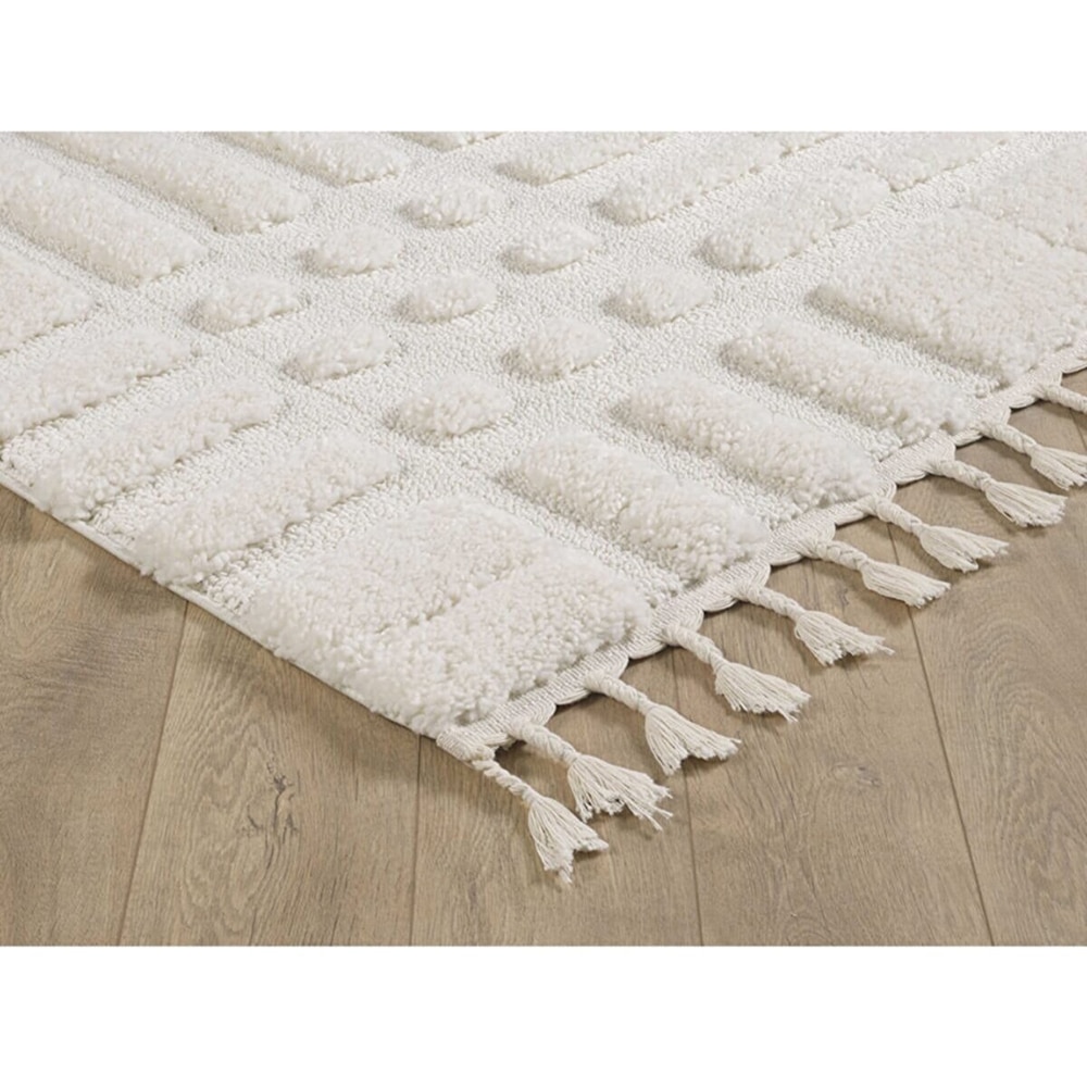 Covor living / dormitor Shaggy 2, 120 x 160 cm, polipropilena, alb