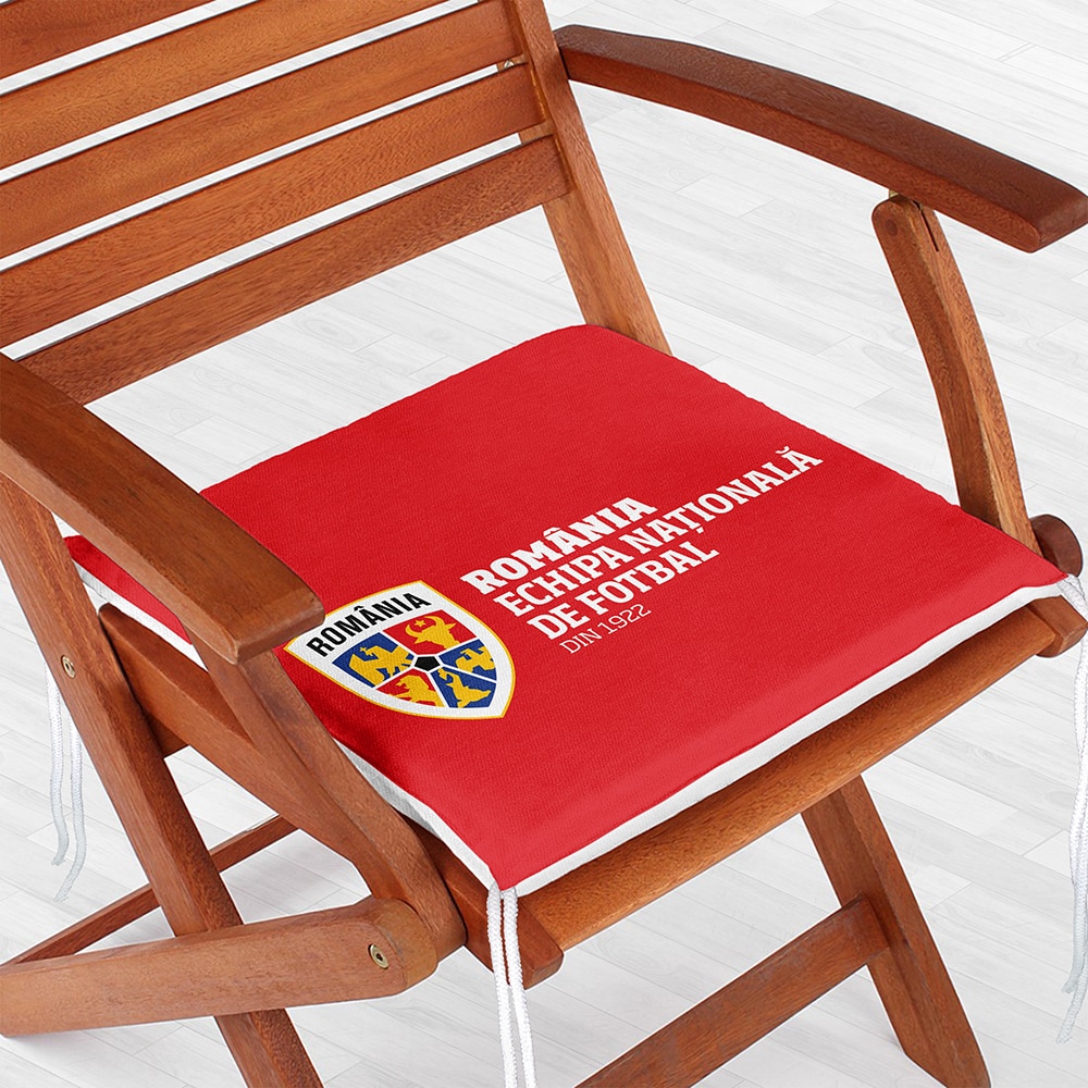 Perna scaun ECHIPA NATIONALA DE FOTBAL A ROMANIEI, 42 x 42 cm, rosu
