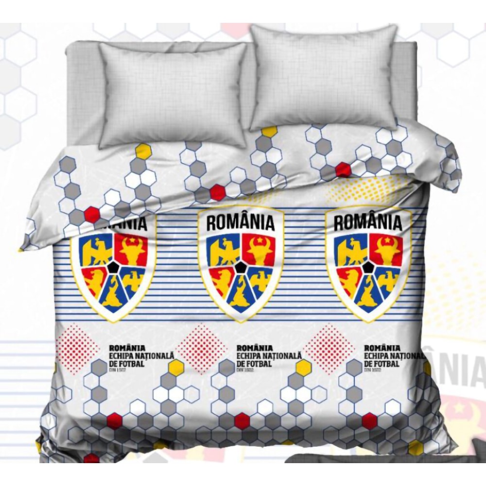 Set lenjerie de pat 4 piese ECHIPA NATIONALA DE FOTBAL A ROMANIEI, multicolor